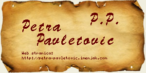 Petra Pavletović vizit kartica